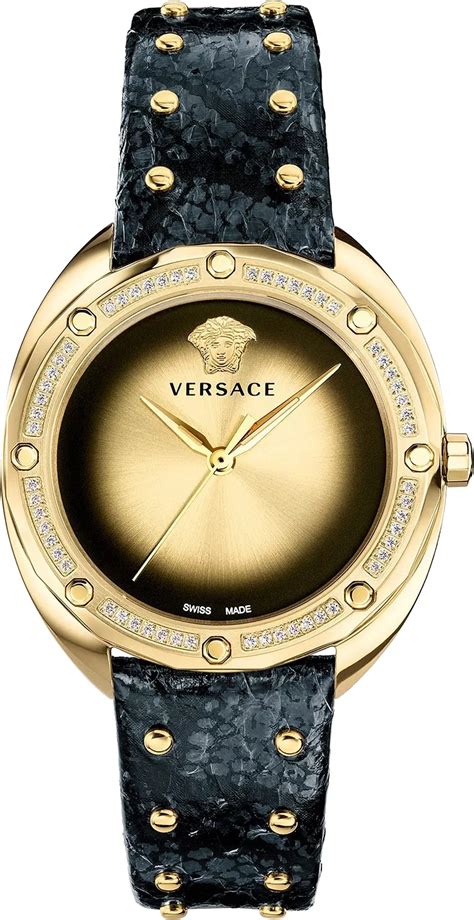 versace shadov diamond vem|Versace 38mm Shadov Diamond Pave Watch, Black/Champagne.